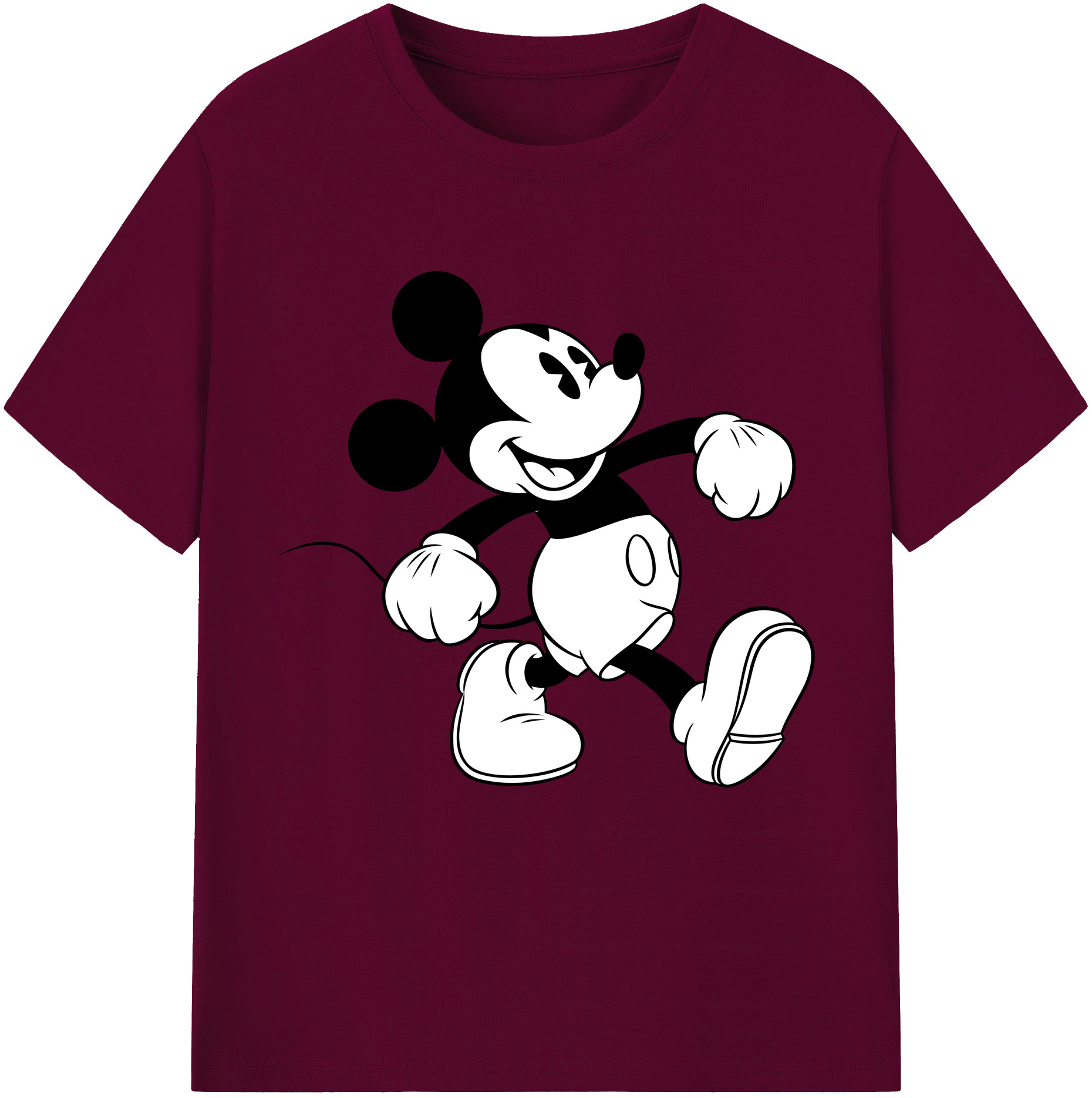 （画像用） ミッキーマウス Mickey Mouse レディースカジュアルプリントTシャツ（綿100％）